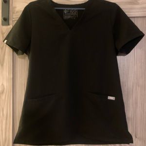 Figs Black Casma Scrub Top Small